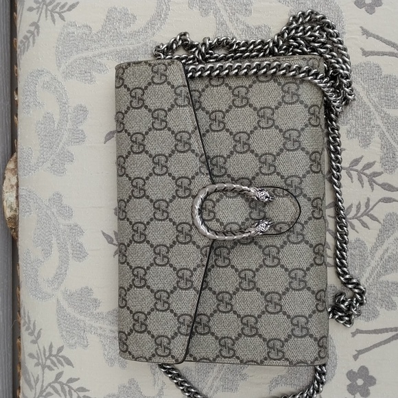 GUCCI DIONYSUS GG SUPREME CHAIN WALLET WOC CROSSBODY BAG - Picture 4 of 10